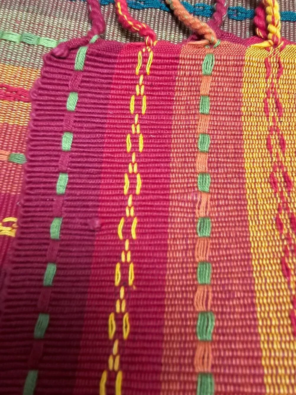 4 Lot Bundle Pier 1 Stripped Fringed Placemats Southwest Boho Warm Colors